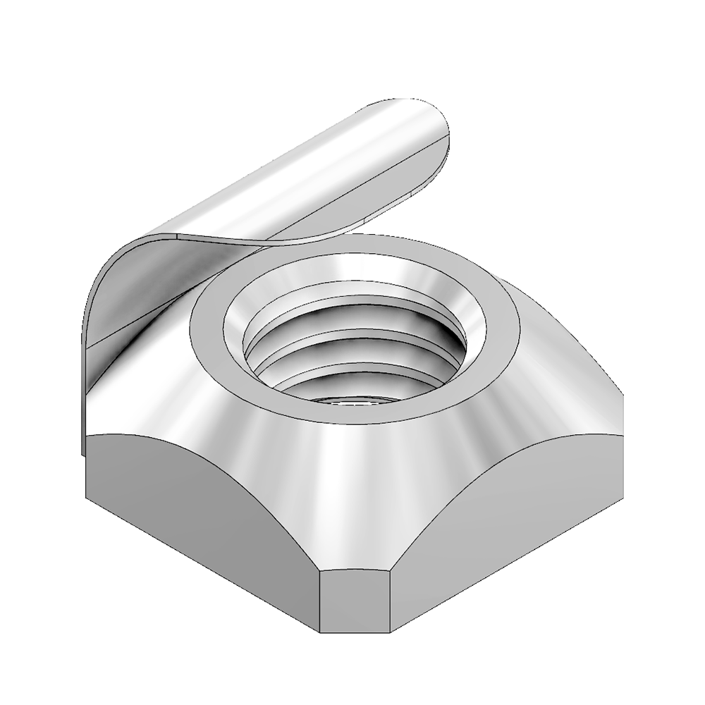 M8S-PF MODULAR SOLUTIONS ZINC PLATED FASTENER M8 SQUARE NUT W/POSITION FIX